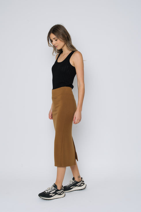 Erin-Luxe Fleece Midi Skirt
